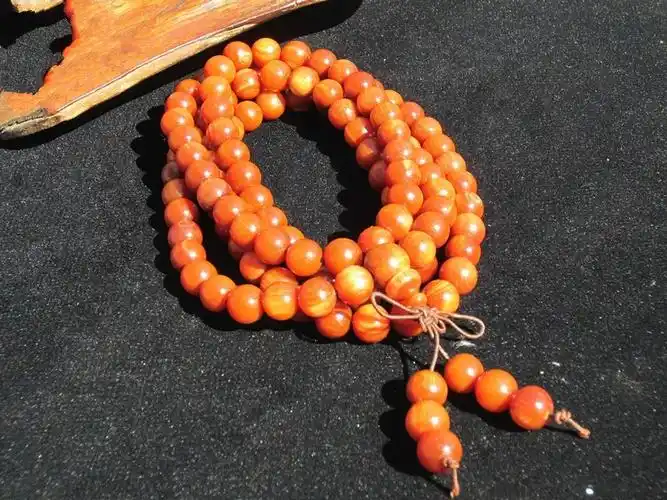 檀福匠长白山琥珀木明子手串东北松明子全透沉香木佛珠念珠手链红油老