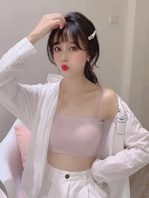 现货新款冰丝裹胸防走光内衣少女学生韩版性感抹胸打底吊带小背心