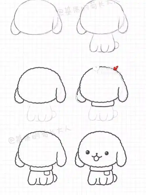 简笔画小狗简单画法步骤