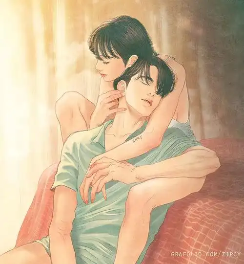 狗粮系列甜蜜情侣手绘