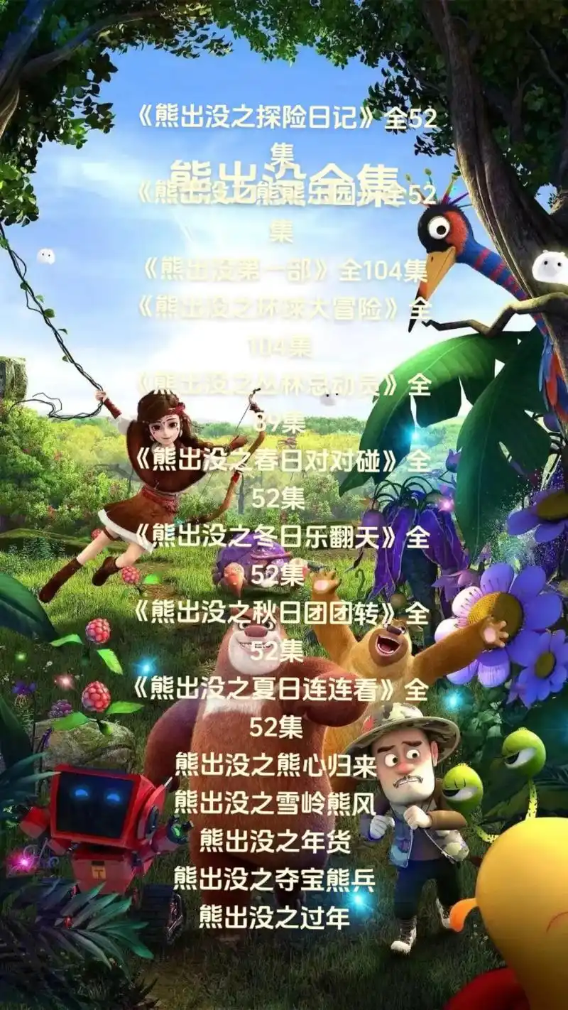 《熊出没之探险日记》全52集 《熊出没之熊熊乐园 - 抖音