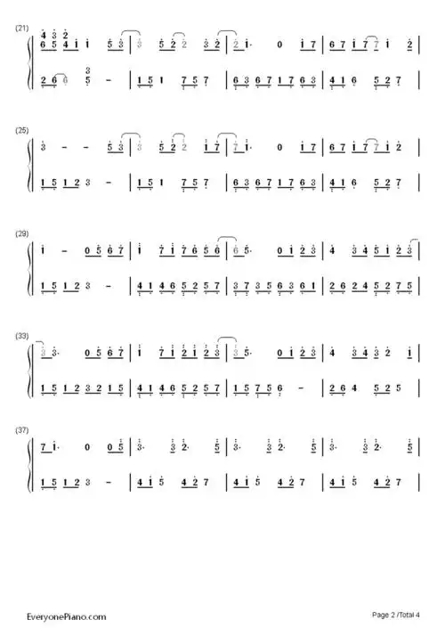 遇见-孙燕姿代表作之一双手简谱预览2