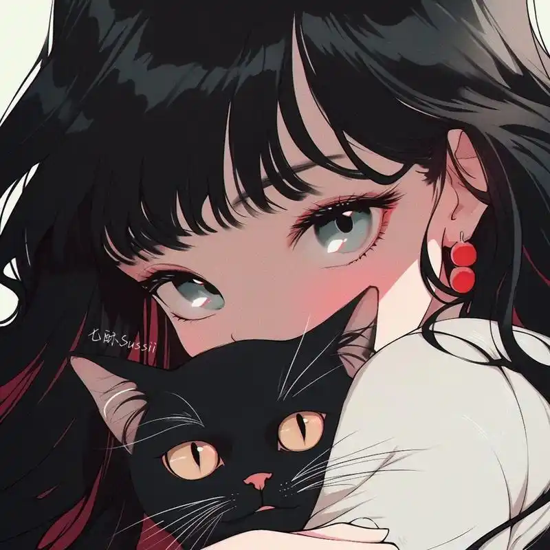 旧漫头像 | 抱猫少女(一)