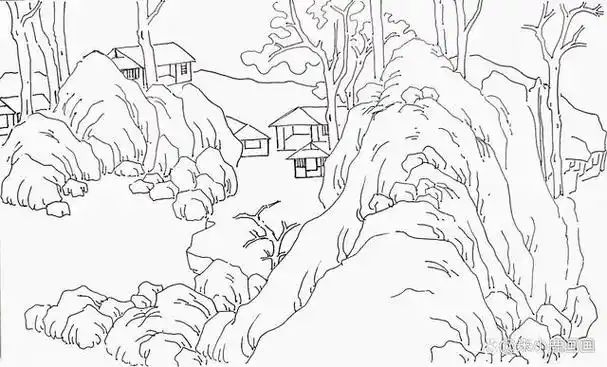 山水特训班高清线描稿