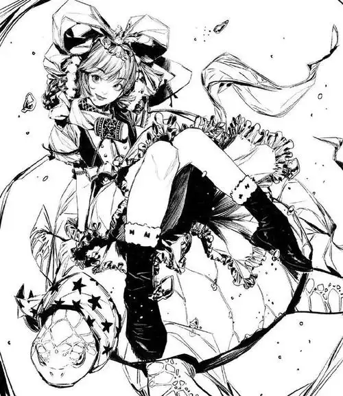 绘画素材超硬核黑白插画作品对于线条的把控力超赞