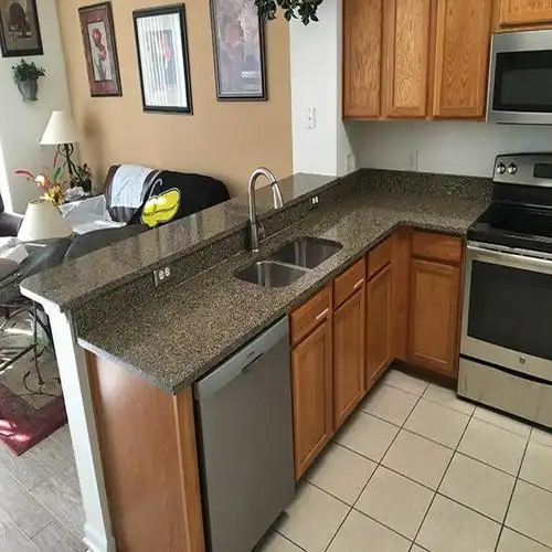 预制黑金预制厨房台面lowes洗手盆台面台面花岗岩