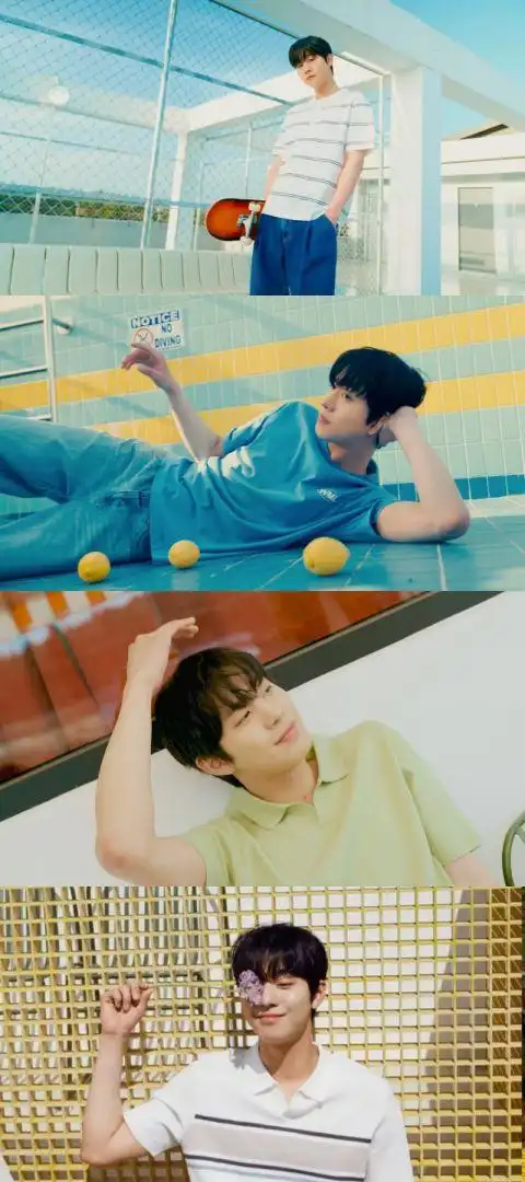 安孝燮公开夏日画报阳光清爽满满的少年感可爱极了