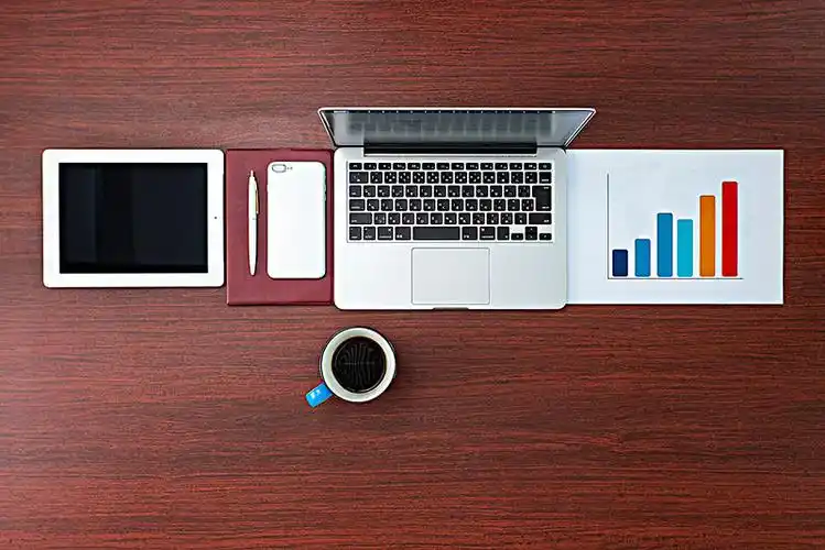 俯视,办公室,书桌