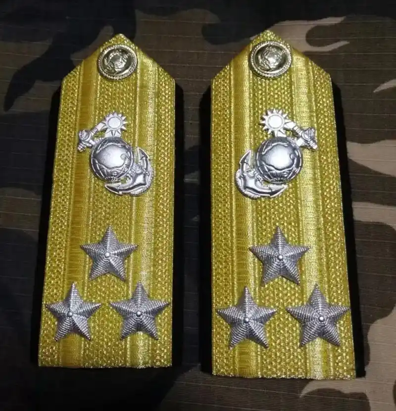 中国9899台湾省海军陆战队二级上将将官军衔肩章标样基本上是