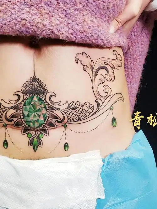 宝石腰_纹身图案手稿图片_陈义松的纹身作品集