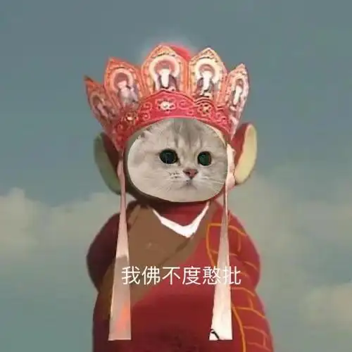 猫猫头西游记 我佛不渡憨批 - 小猫咪版天线宝宝西游记表情包