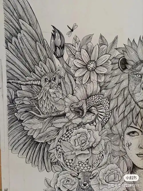 黑白线描勾线笔