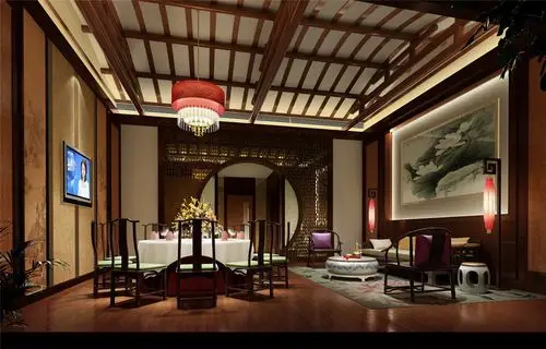 江西南康新都五星酒店中餐厅包房装修设计效果图