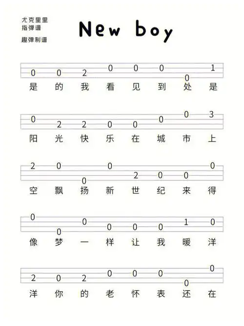 一分钟学会newboy尤克里里指弹