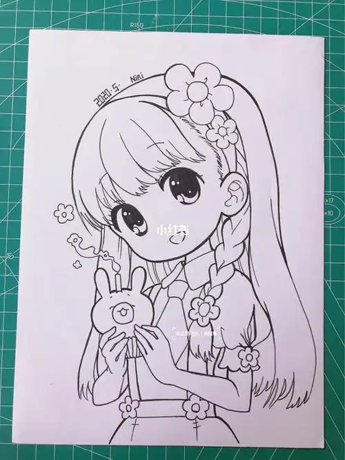 关注  手绘简笔画时尚插画 工具马克笔 樱花针管笔 by 岩启马克笔q版