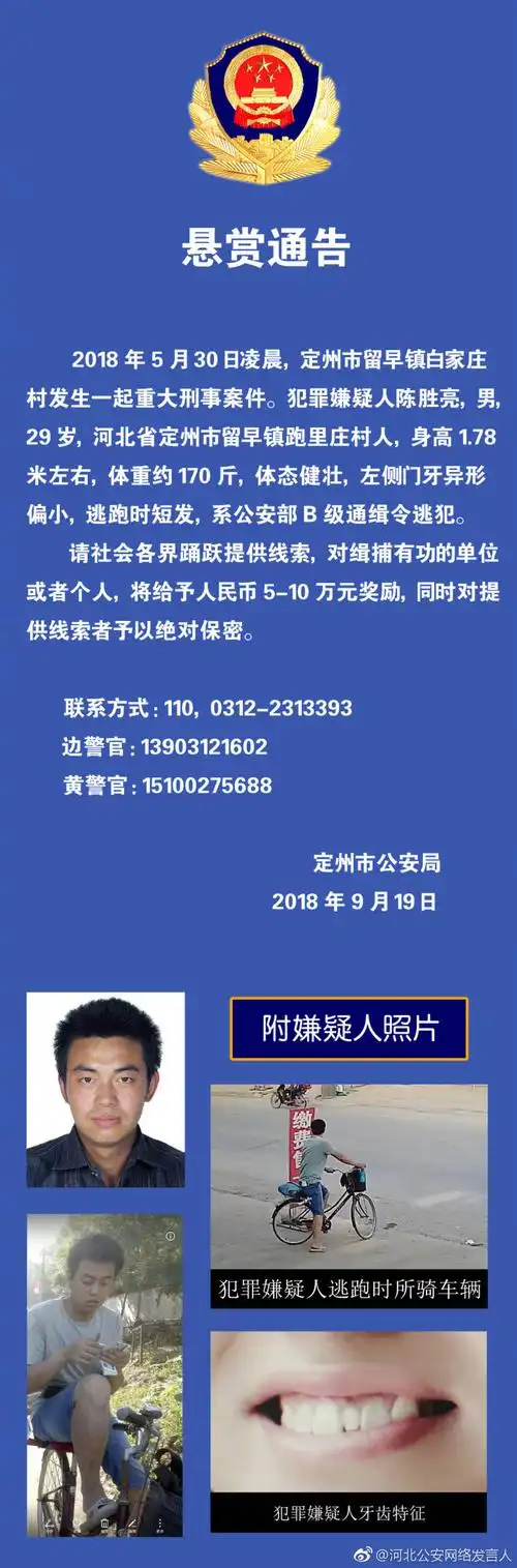 缉捕b级通缉令逃犯 看到此人请立即报警!