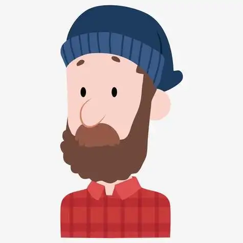 手绘卡通络腮胡男人头像