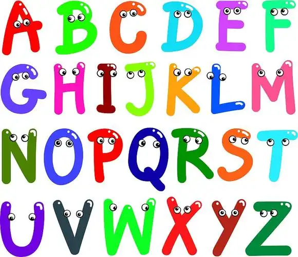 大写字母字母卡通