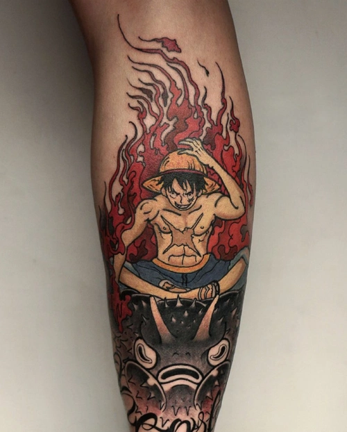 热血动漫海贼王人物元素纹身图案大全超酷海贼王纹身设计28