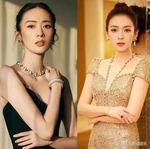 童瑶和章子怡这两位长得惊人相似的女星,一旦站在一起,差别立显.