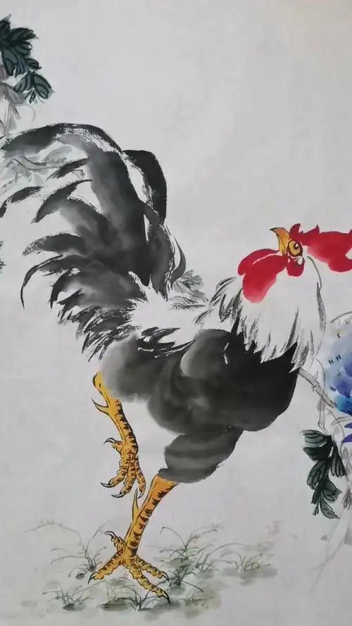 王兴民国画公鸡