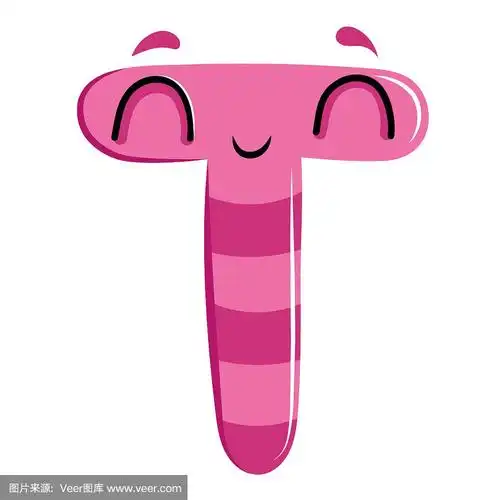 卡通愉快的字母t孤立在白色背景上.平的风格.矢量图