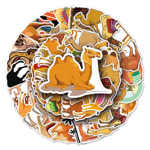 50张骆驼动物行李箱贴纸滑板车创意防水旅行箱电脑装饰贴纸笔记本