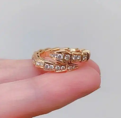 宝格丽满钻单圈蛇戒