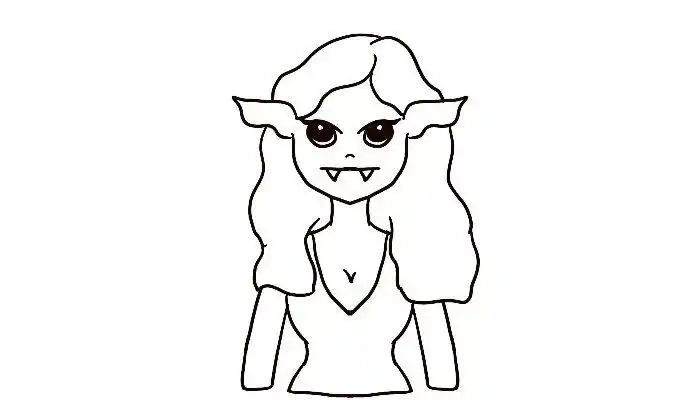 吸血鬼女简笔画