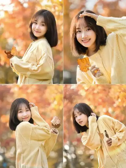 随意的拍照92姿势,甜美又可爱!很有秋天的感觉93#拍照姿势 - 抖音