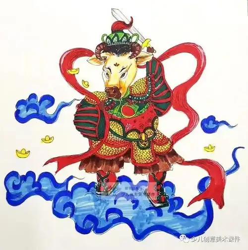 课程|《牛气冲天》年画