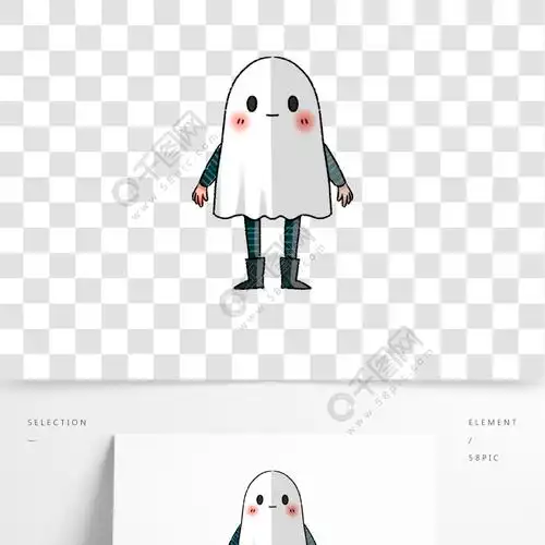 万圣节卡通简约小鬼免抠素材