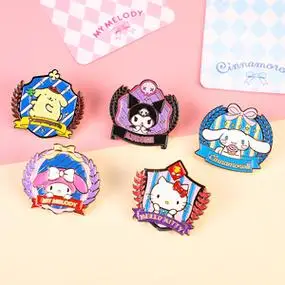 三丽鸥金属徽章库洛米学院风玉桂狗胸章卡通百搭美乐蒂可爱别针