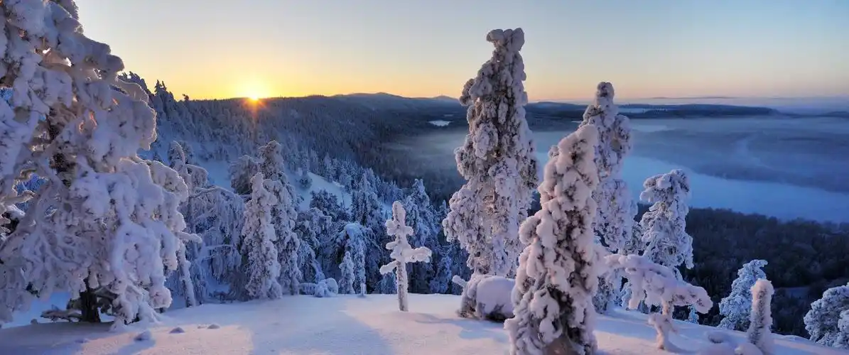 芬兰冬天雪景桌面图片