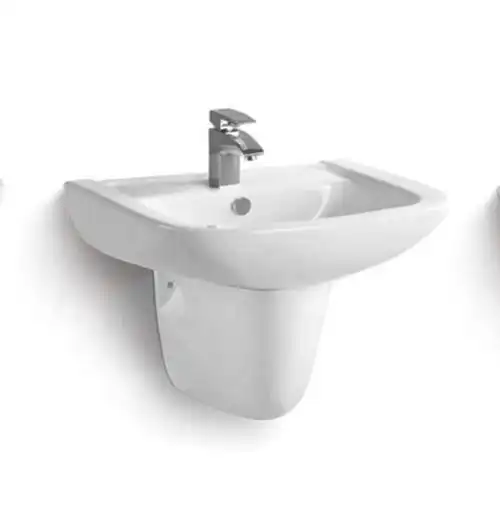 圆形修身边缘浴室墙挂盆陶瓷洗手盆建筑项目卫生洁具出口