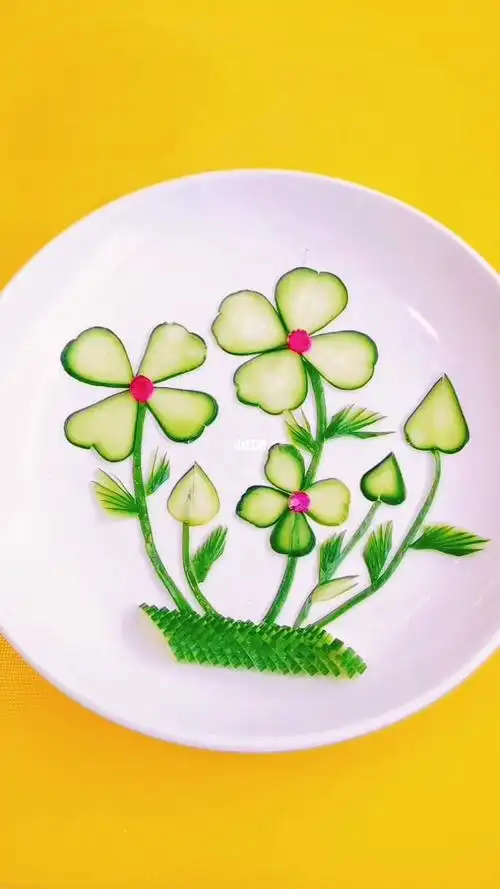 黄瓜创意摆盘 #四叶草92  #简单易学  #果盘制作