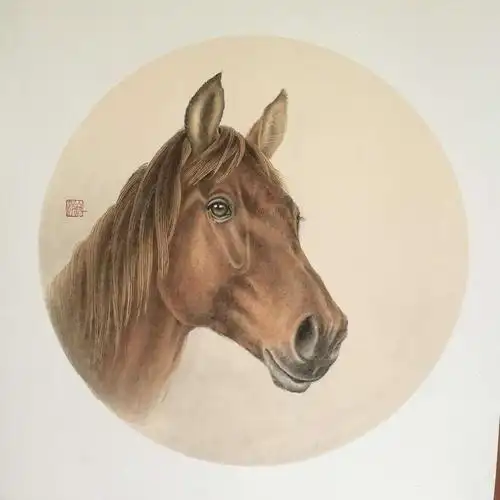 贺兰山工笔画基地,工笔画动物系列之二~马