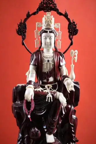 施药观音,印度小叶紫檀名家工,随缘喜结!