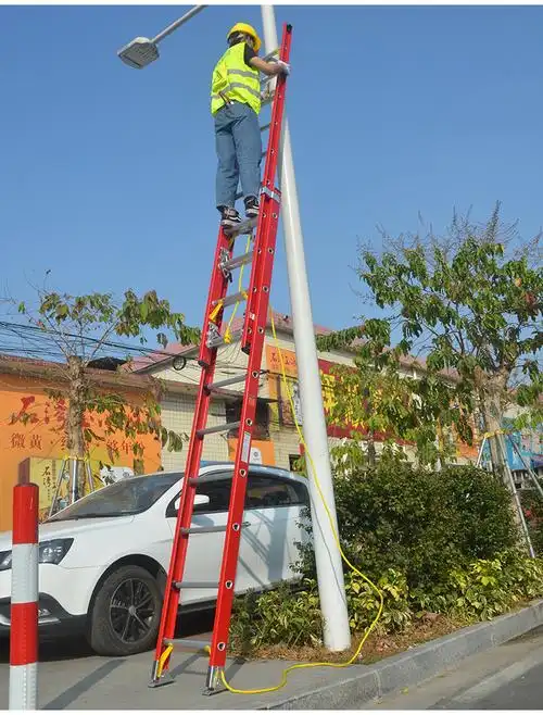 人字梯八步梯单侧 电工绝缘梯折叠登高梯电力电信梯爬梯玻璃钢楼梯 两