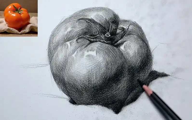 素描静物教学-西红柿