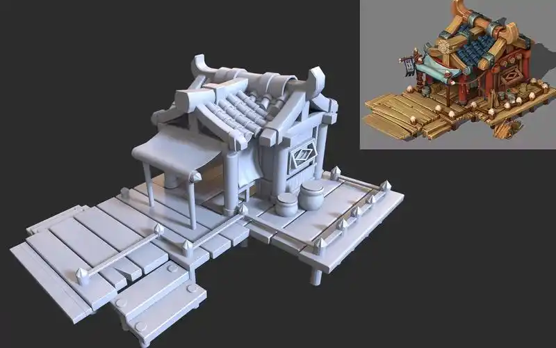 q版场景建模教学使用3dmax制作从原画分析开始