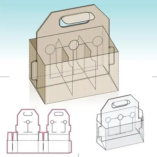 手提式纸盒包装展开图图片下载