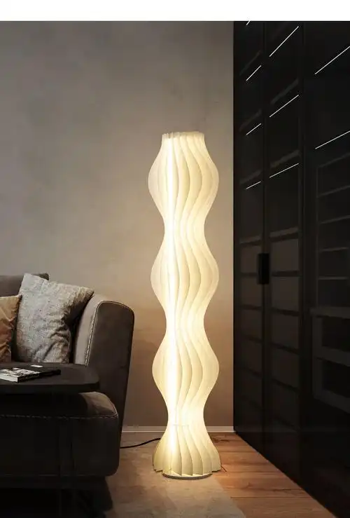 百幻意大利北欧亚克力光影落地灯白草裙客厅餐厅轻奢卧室装饰氛围灯具