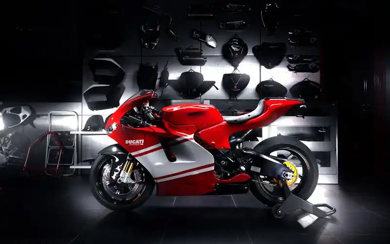 wallpaper ducati red sportbike, motorcycle