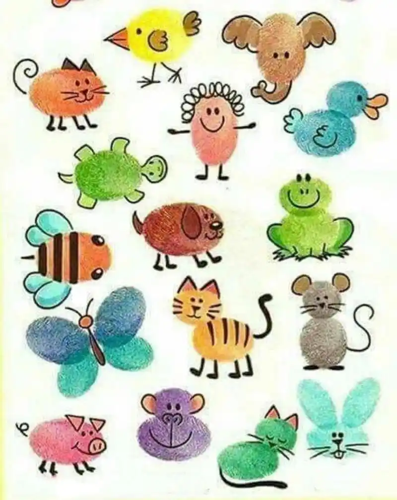 超可爱80个创意指纹画好玩有趣幼儿园亲子 最可爱最齐全收藏我这一篇