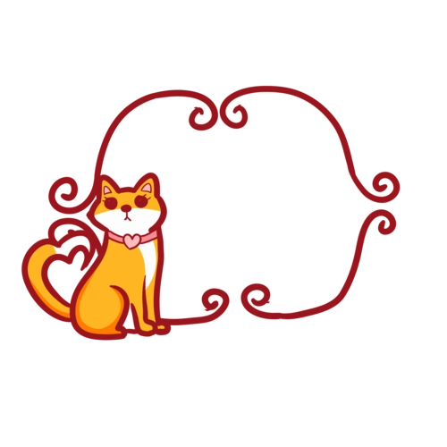 卡通可爱猫咪标题装饰素材