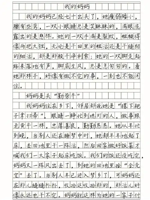 每日一篇优秀作文我的奶奶