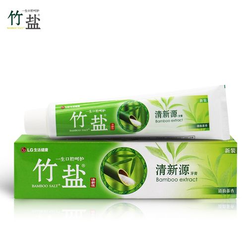 lg竹盐牙膏 清新源牙膏150g 青韵茶香