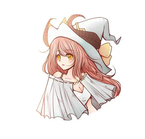 插画练习-白女巫