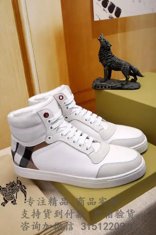 首页 顶奢鞋子 burberry/巴宝莉 顶级高仿burberry休闲高帮鞋